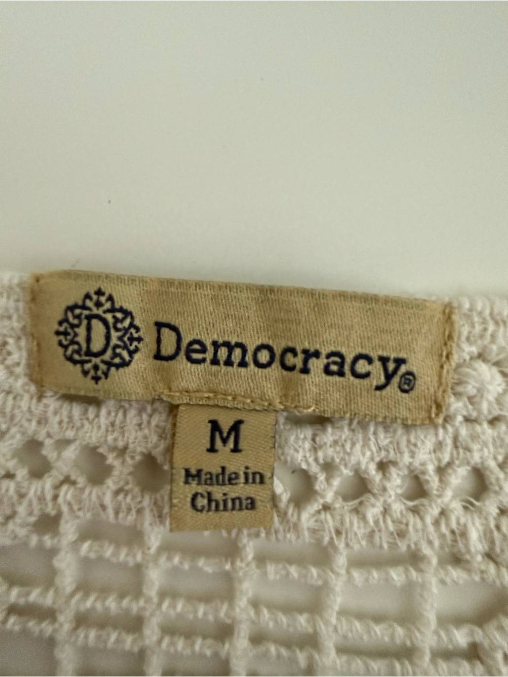 Democracy Crochet Lace Short Sleeve Top in Cream - Picture 5 of 8